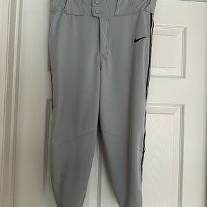 Nike Light Gray baseball knickers/pants with black and gold piping